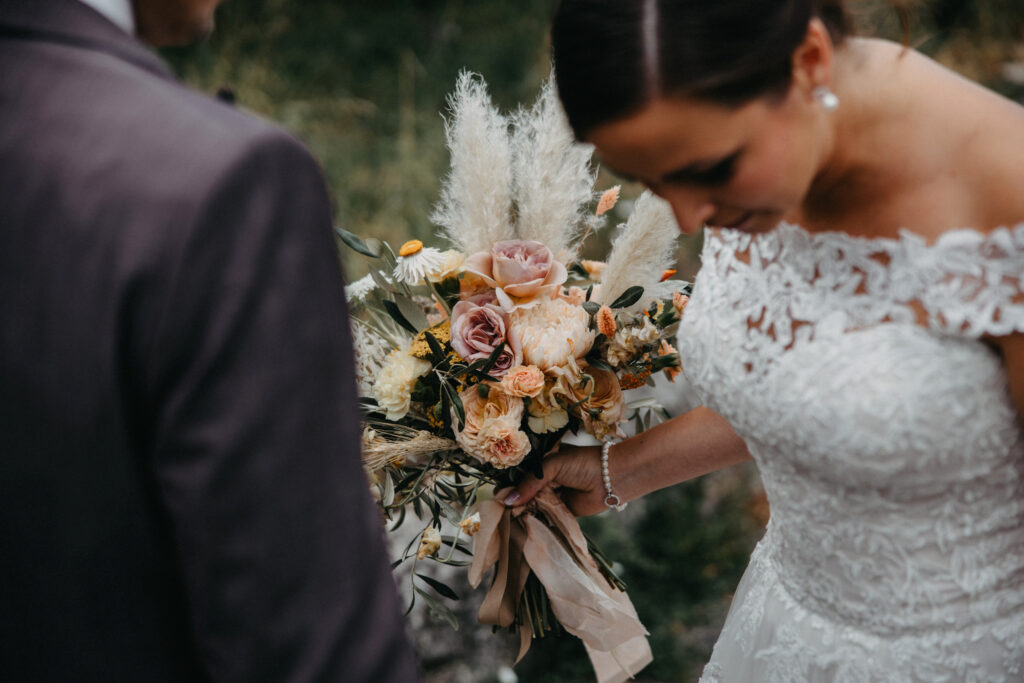 Wedding among vines